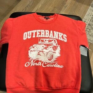 Red Outbanks Girls Youth Crewneck Sweatshirt NWT